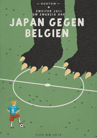 **Japan VS Belgien** Plakat für WM-Match